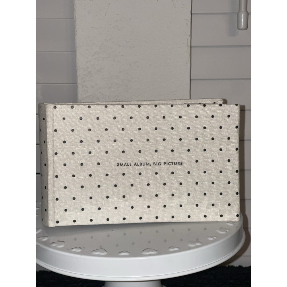 Kate Spade White Small Album Big Picture 4 x 6 Photo Album Black Polka Dots